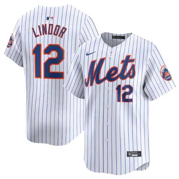 Men's New York Mets #12 Francisco Lindor White 2024 Home Limited Stitched Baseball Jersey Dzhi,We sell and wholesale Men's New York Mets #12 Francisco Lindor White 2024 Home Limited Stitched Baseball Jersey Dzhi on line form chian!